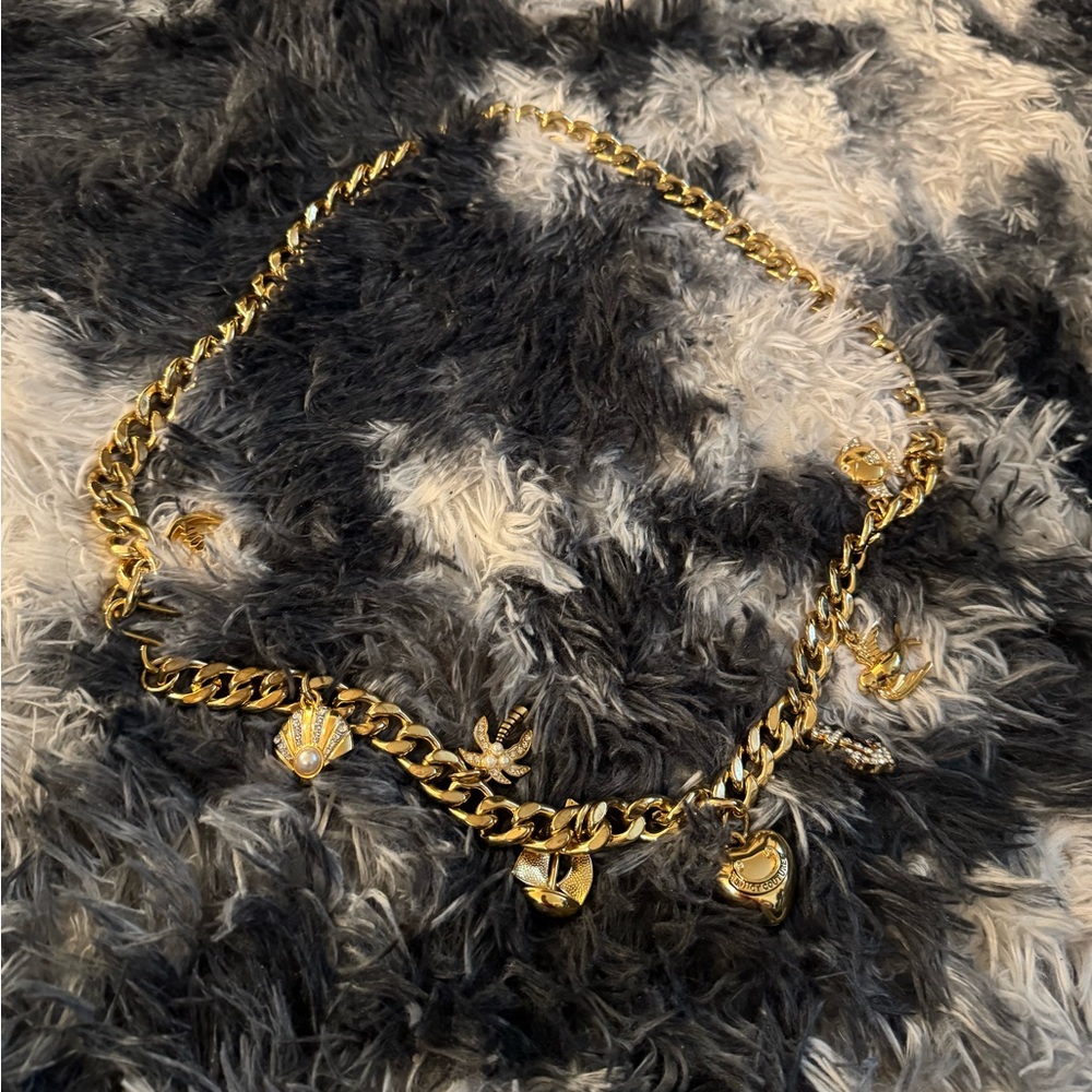 Juicy Couture Gold Belt with Elegant Charm Details